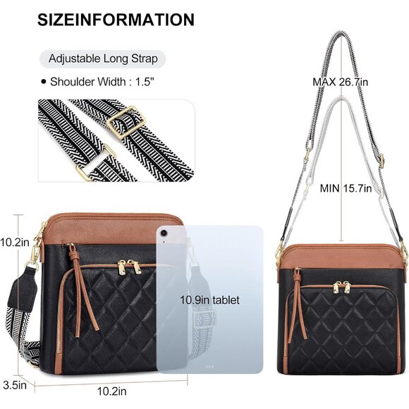 Crossbody Bag for Women Soft Leather Small Light Travel Purses with RFID - Picture 6 of 6